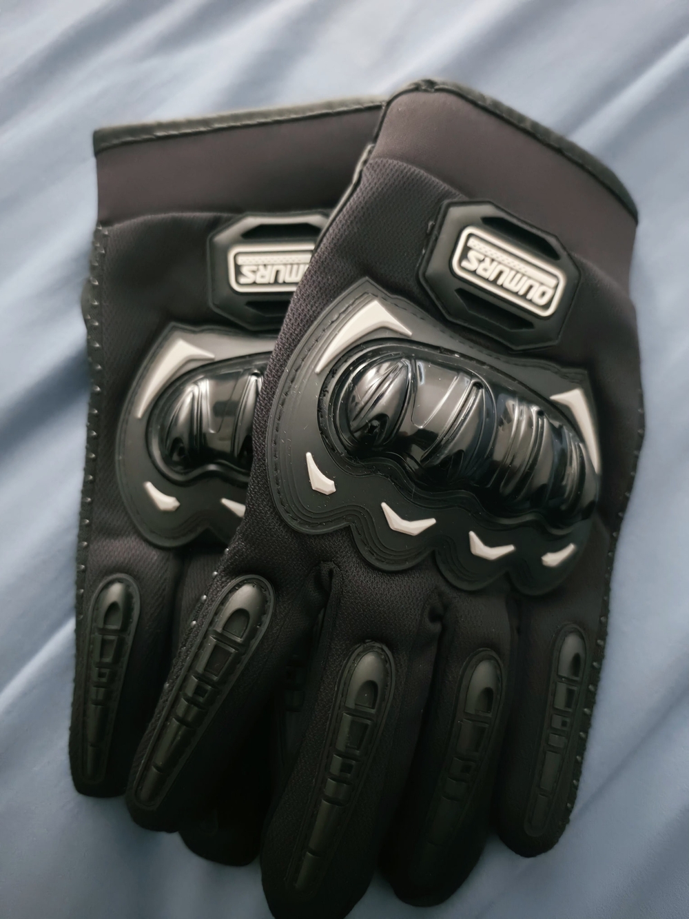Black Tactical Motorcycle Gloves - Protective Knuckle Guard